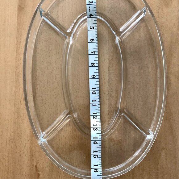 Clear glass serving dish plate - Picture 4 of 5